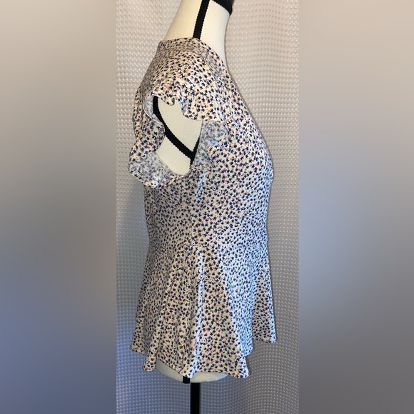 Women’s MONTEAU Los Angeles V neck peplum top size Large - Picture 7 of 9